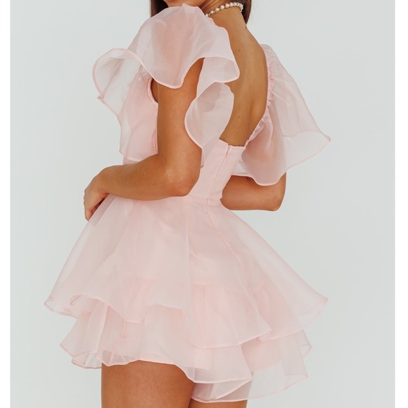 Selfie Leslie Layered Ruffle Romper NWT Women's Large Fairycore - Picture 3 of 12